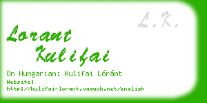 lorant kulifai business card