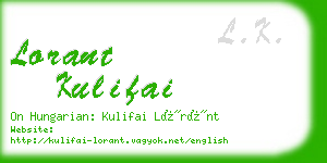 lorant kulifai business card